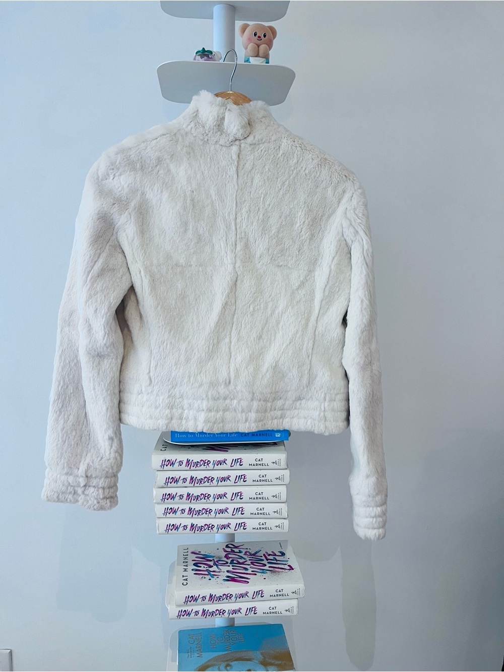 BCBGMaxAzria white rabbit fur Jacket coat - Picture 3 of 6